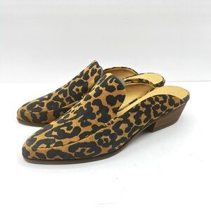 Lucky Brand Women’s Size 10M Margrete Leopard Print Mules Casual Work Date Fun